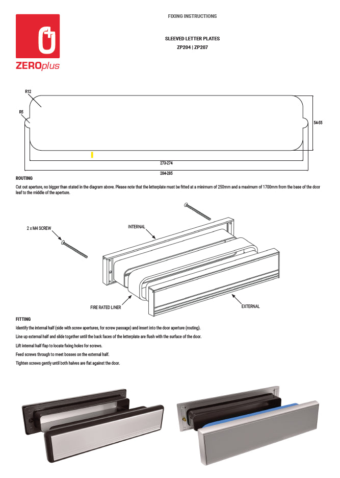Non-Fire Rated Sleeved Letter Plate - ZP204