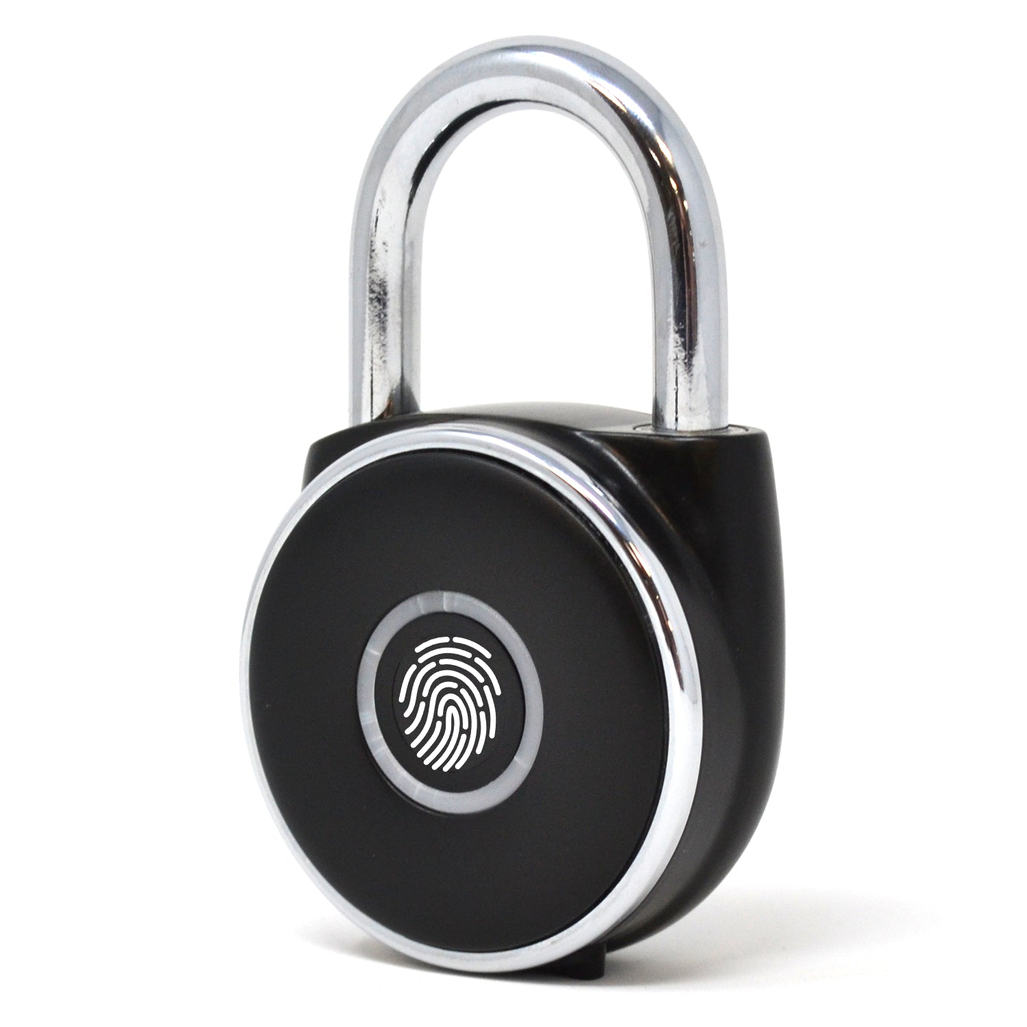 black and silver rechargeable USB Fingerprint Padlock