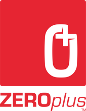 red and white ZEROplus logo
