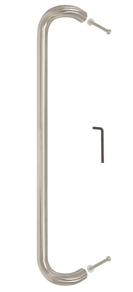 Cranked Entrance Pull Handle 19Mm Diameter Satin Stainless Steel Back To / 225Mm