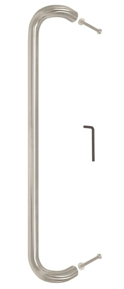Cranked Entrance Pull Handle 19Mm Diameter Satin Stainless Steel Back To / 300Mm
