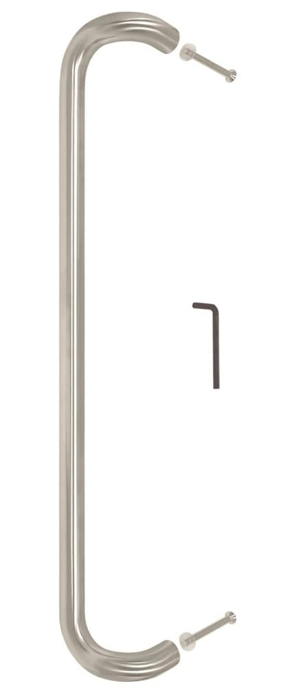 Cranked Entrance Pull Handle 19Mm Diameter Satin Stainless Steel Back To / 425Mm