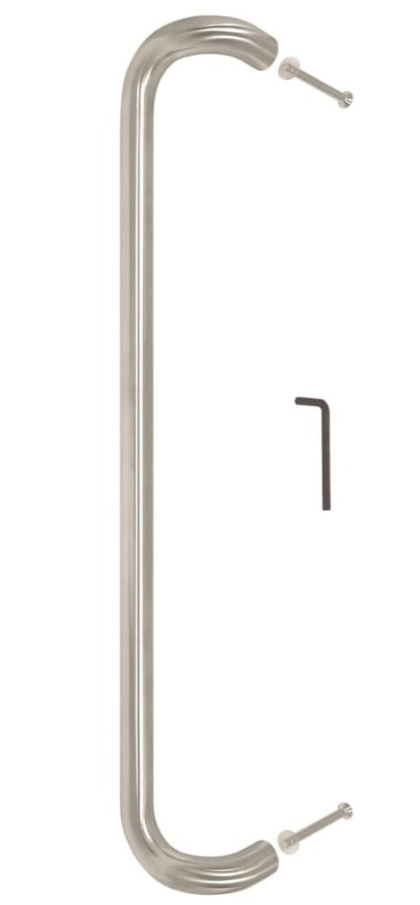 Cranked Entrance Pull Handle 19Mm Diameter Satin Stainless Steel Back To / 600Mm