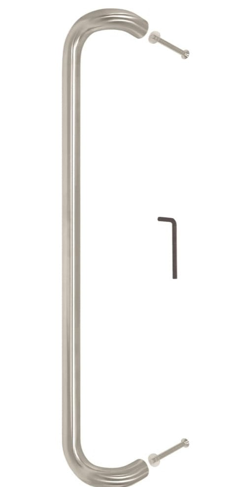 Cranked Entrance Pull Handle 19Mm Diameter Satin Stainless Steel Bolt Through / 300Mm