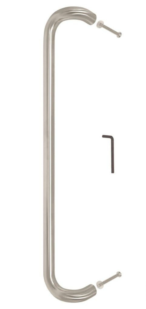 Cranked Entrance Pull Handle 19Mm Diameter Satin Stainless Steel Bolt Through / 600Mm