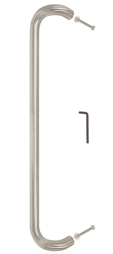 Cranked Entrance Pull Handle 25Mm Diameter Satin Stainless Steel Back To / 300Mm