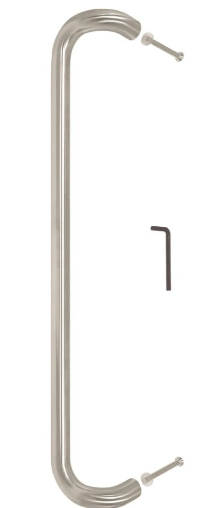 Cranked Entrance Pull Handle 25Mm Diameter Satin Stainless Steel Back To / 600Mm
