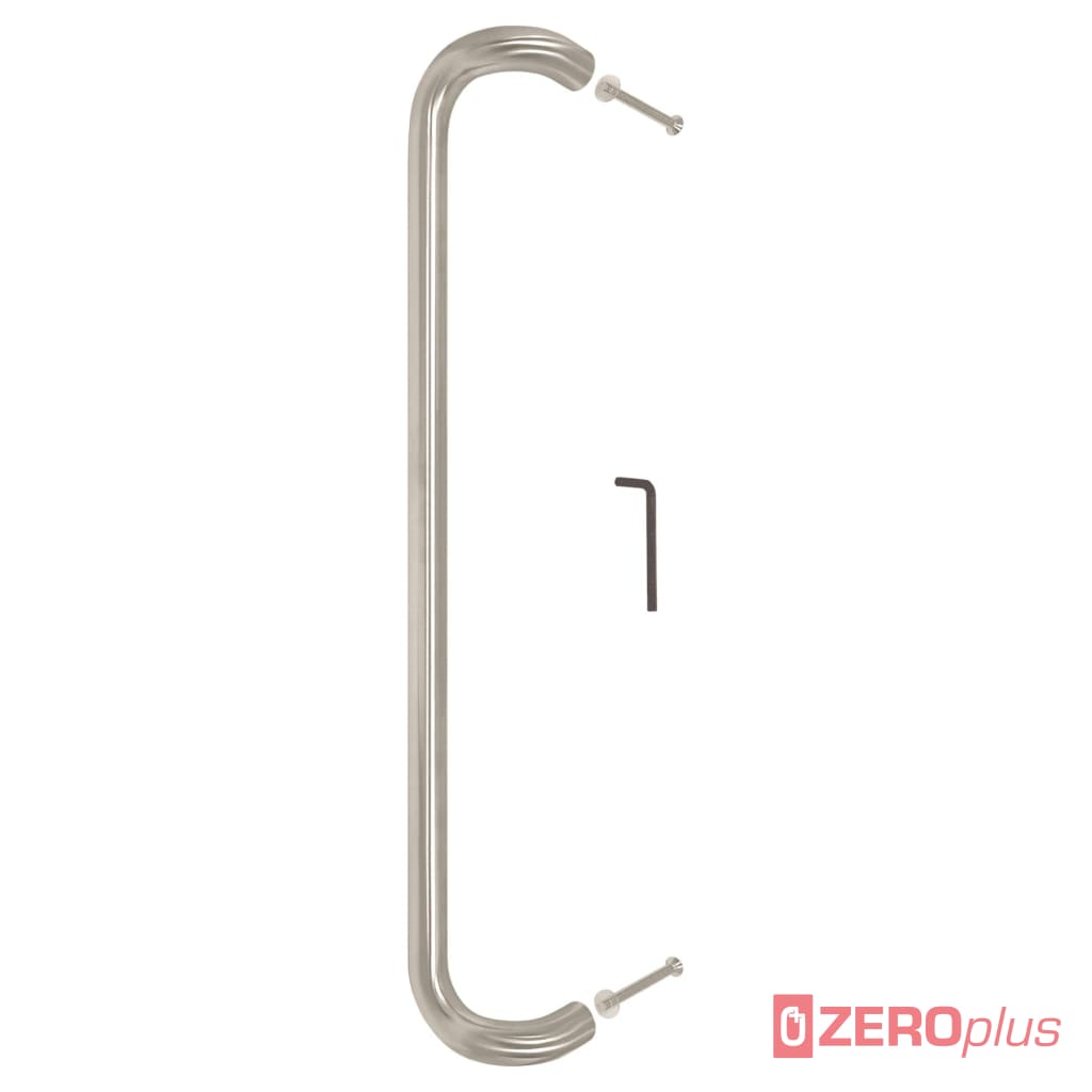 Cranked Entrance Pull Handle 30Mm Diameter Satin Stainless Steel Back To / 450Mm