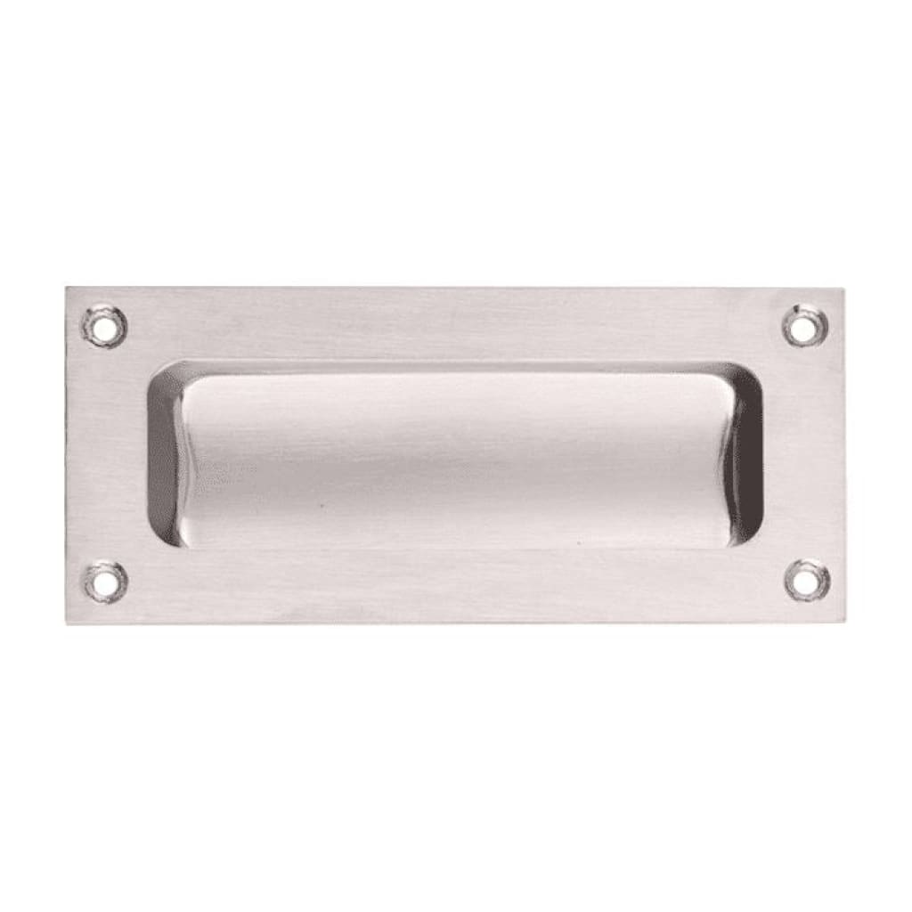 Rectangular Flush Pull Satin Chrome Plated Brass