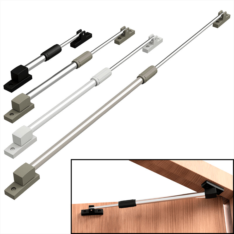 an image showing various sizes and finishes of door closers