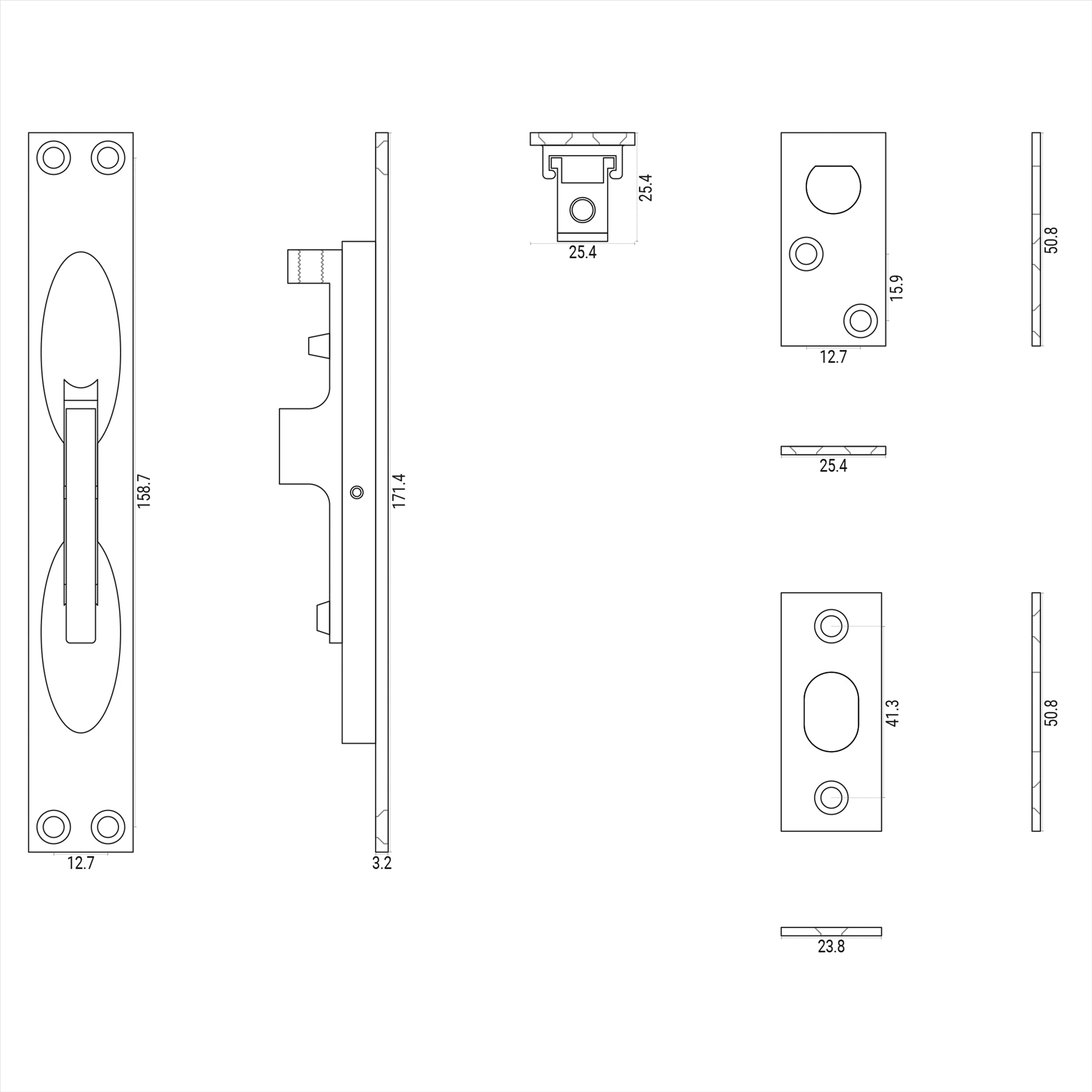 ANSI Standard Manual Flush Bolt - Z003R