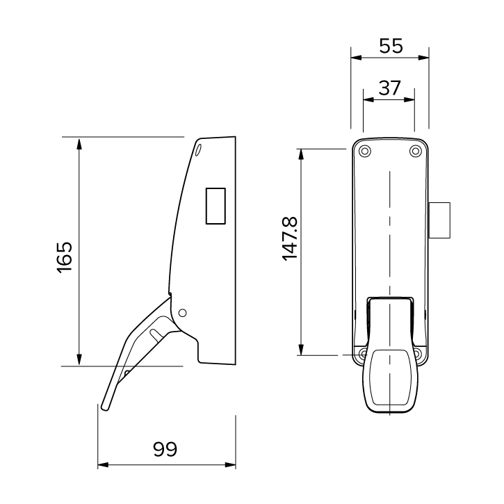 Briton Push Pad Operated Rim Latch