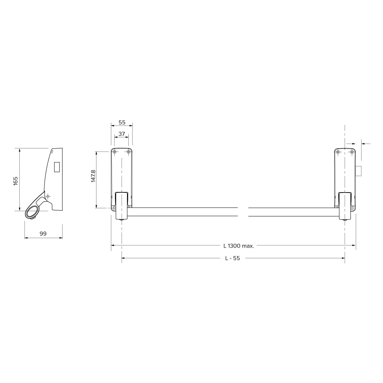 Briton Reversible Rim Panic Latch - 378