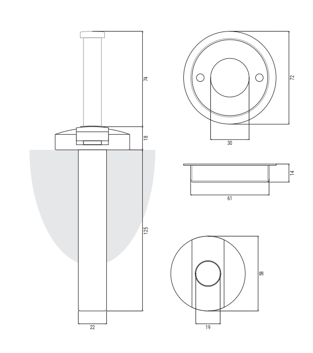 Exceptor Door Blocking System, Floor Mounted Door Guard, Inward Opening Door