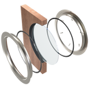 an exploded image showing the components of the round slimport vision panels 