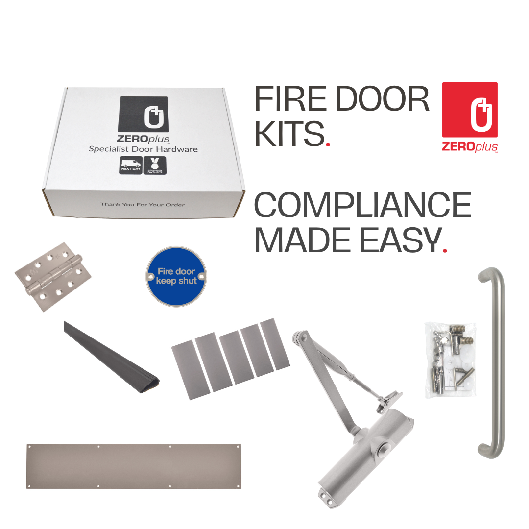 an image showing the passageway fire door kit components with a pull handle