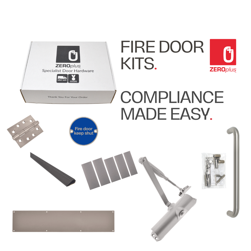 an image showing the passageway fire door kit components with a pull handle