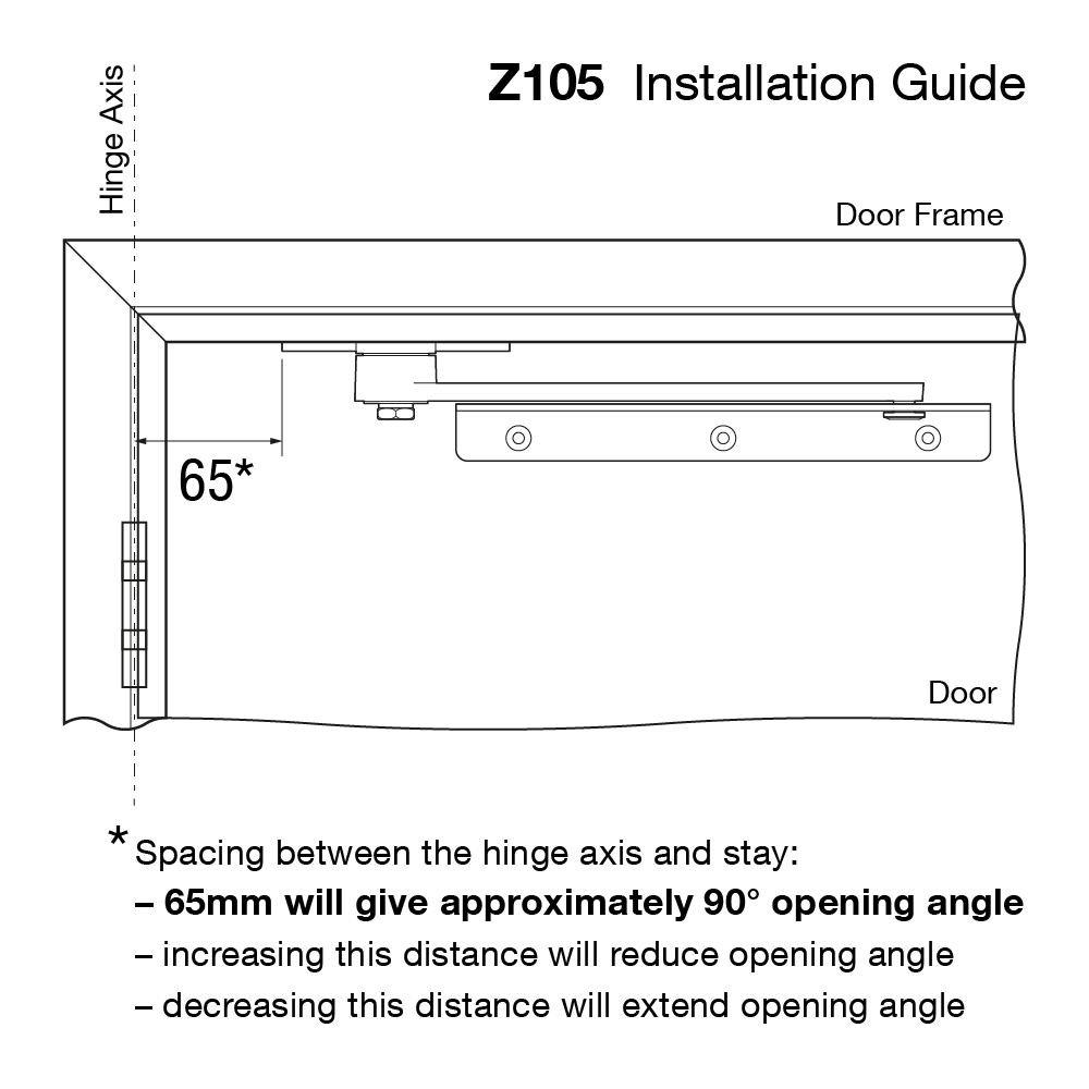 Friction Door Limiting Stay, Surface Fixing, Heavy Duty, Z105