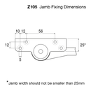 Friction Door Limiting Stay, Surface Fixing, Heavy Duty, Z105-Z
