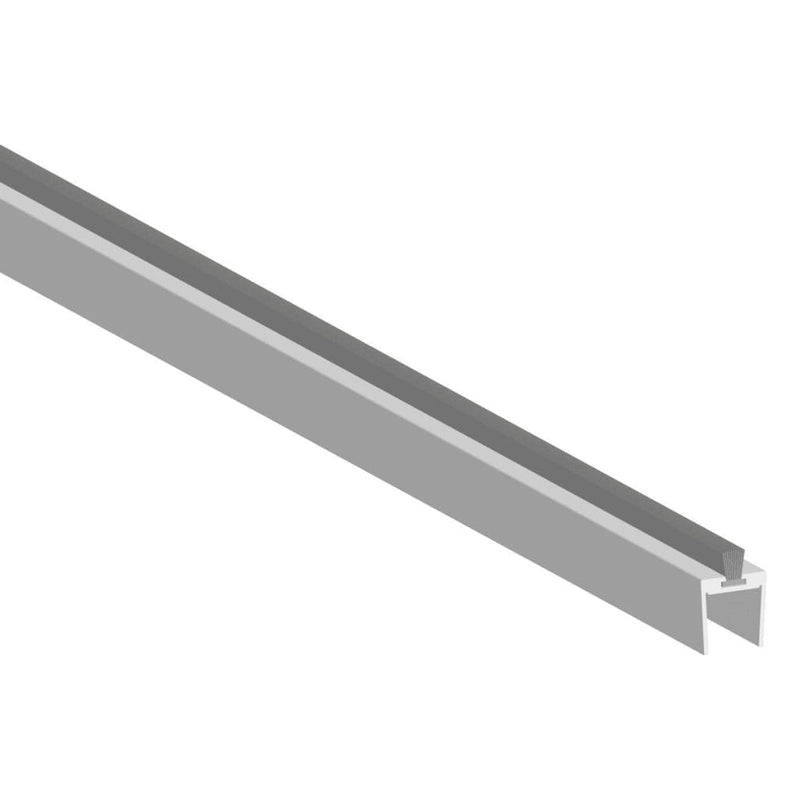 Clip-On Aluminium Brush Seal For Glass Doors 2250Mm Long 12Mm
