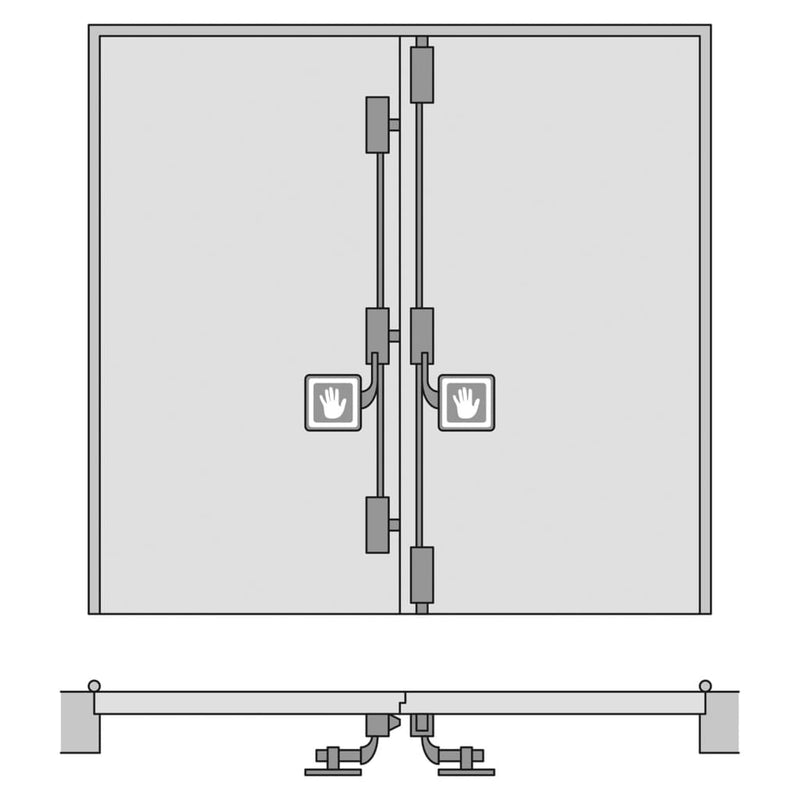 Corni Minipad 423 Double Door Emergency Bolt Set - Cm2482