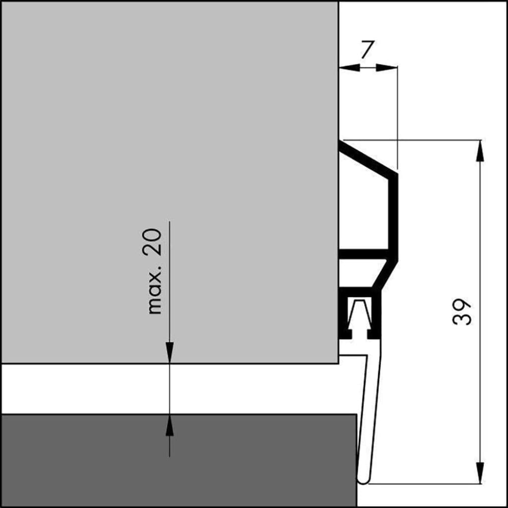 Ellen Classic Aluminium Sweep Door Seal Climate 1000Mm