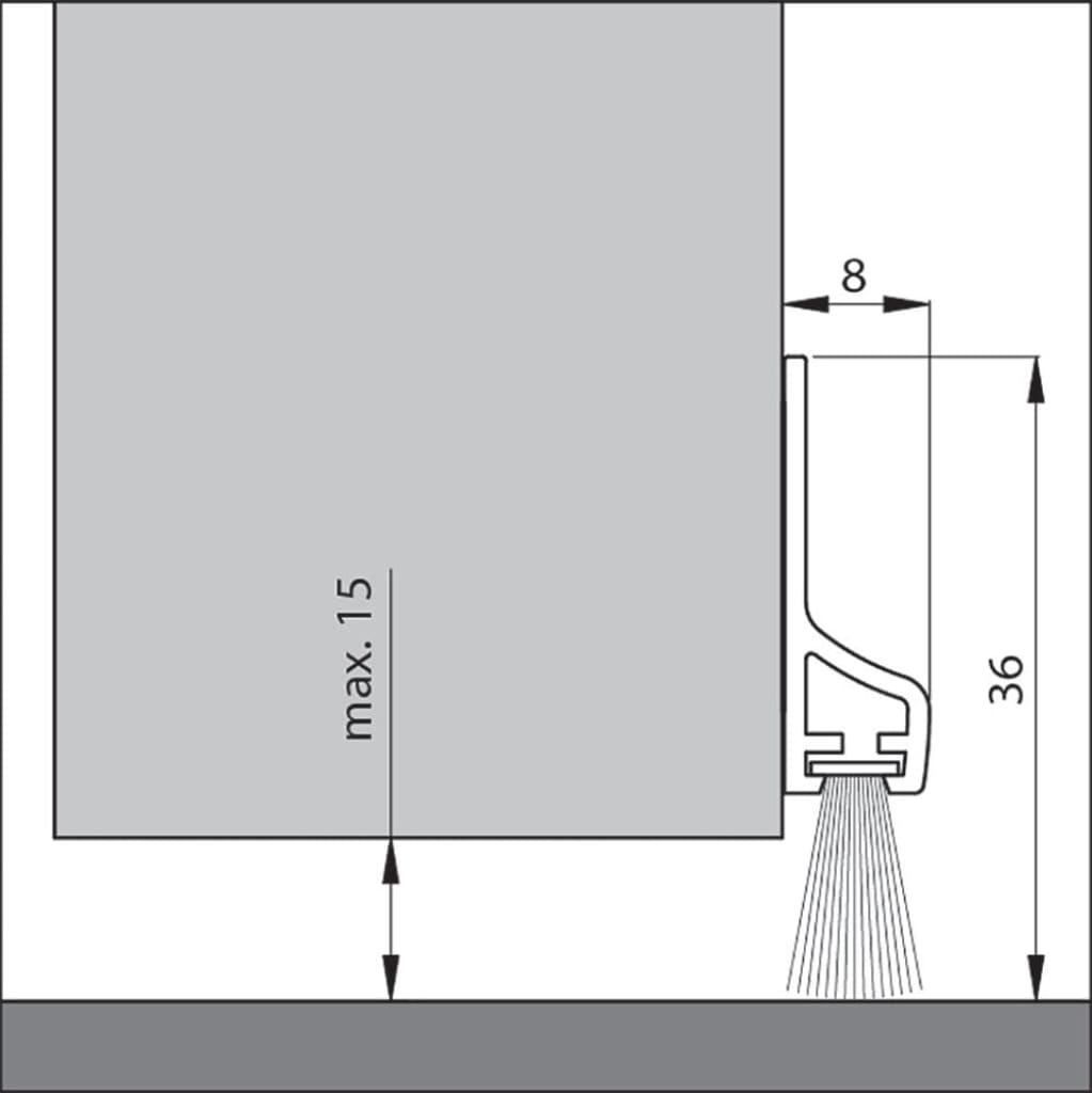 Ellen Deco Comfort Plastic Brush Strip Door Seal Climate 1000Mm