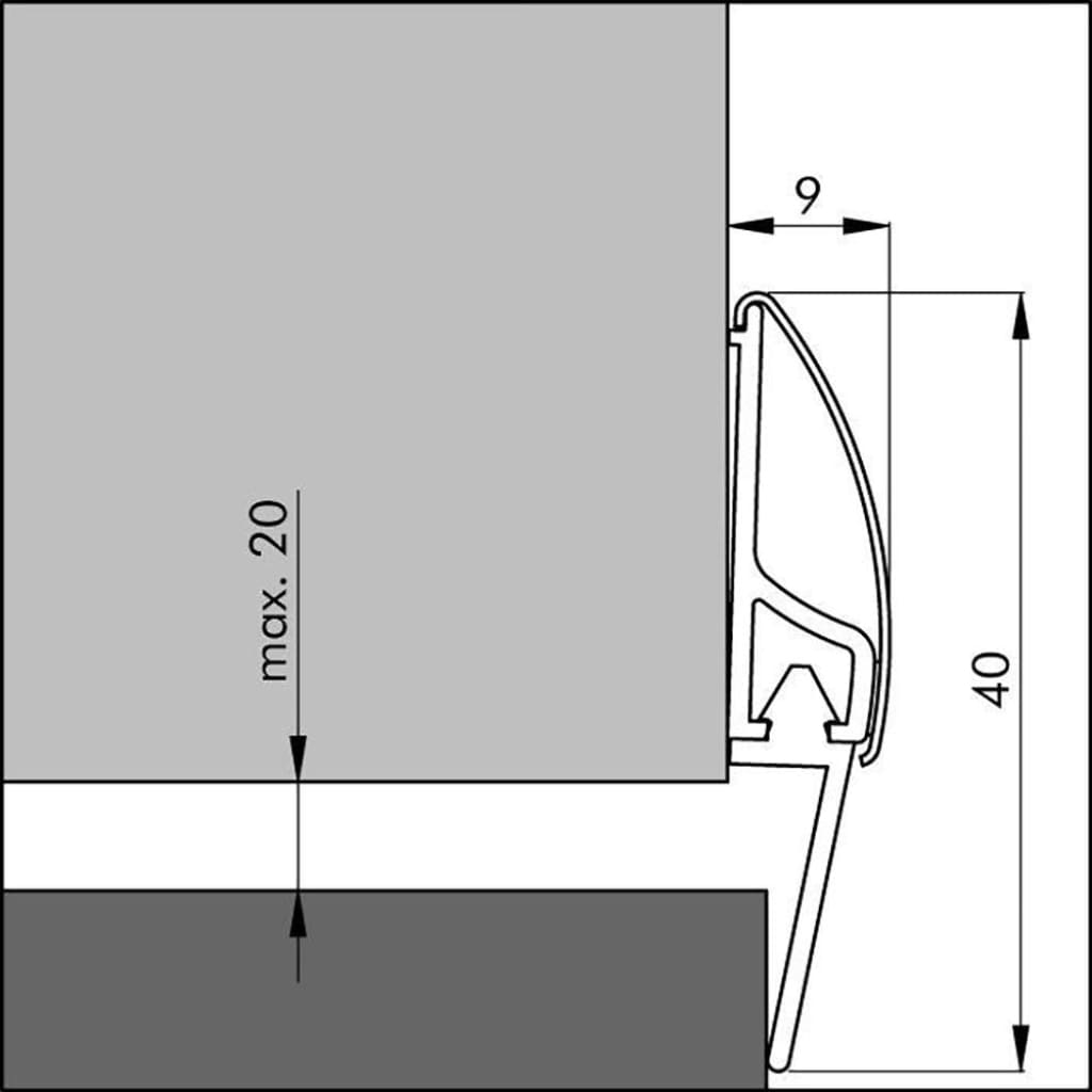 Ellen Inox Stainless Steel Sweep Door Seal Climate 1000Mm