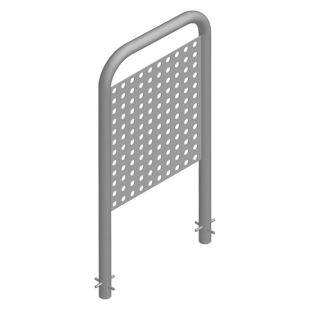 Hoop Post Door Restrainer With Perforated Infill Panel - Z145P Pins / Zinc