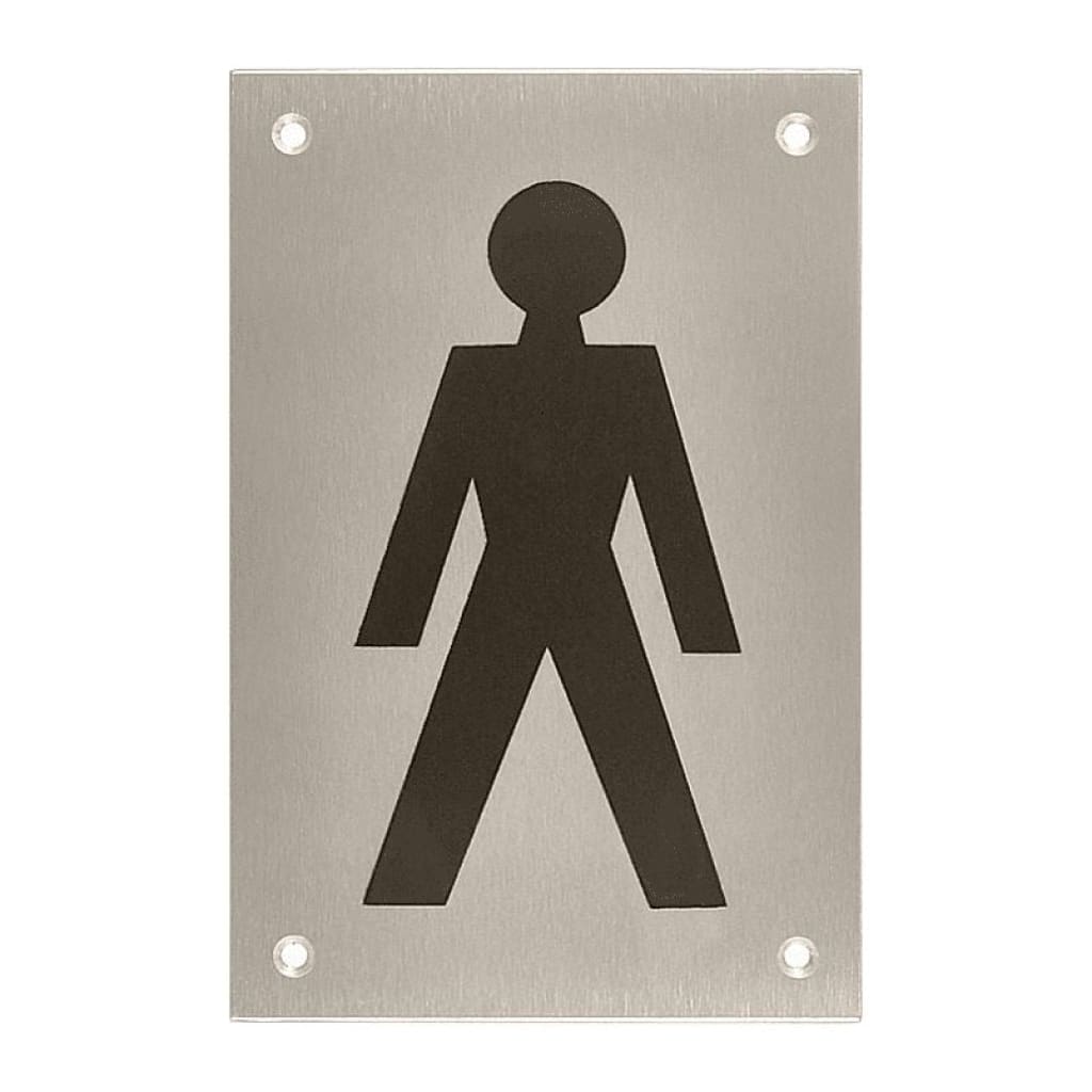 Male Symbol Toilet Sign 150X100Mm Printed Infill Black Drilled And Countersunk