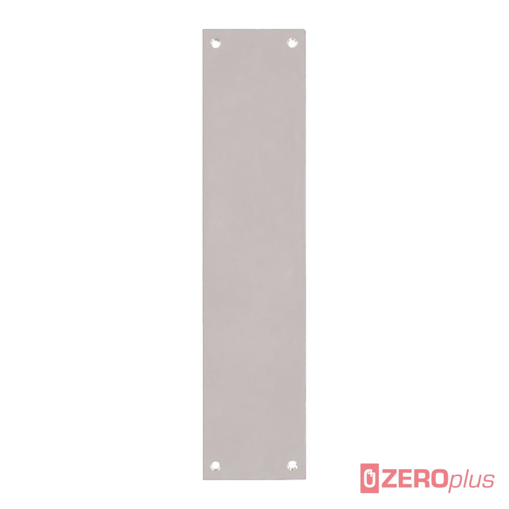 Push Plate Drilled & Countersunk 300X76X1.5Mm|Radius Corners / Satin Anodised Aluminium