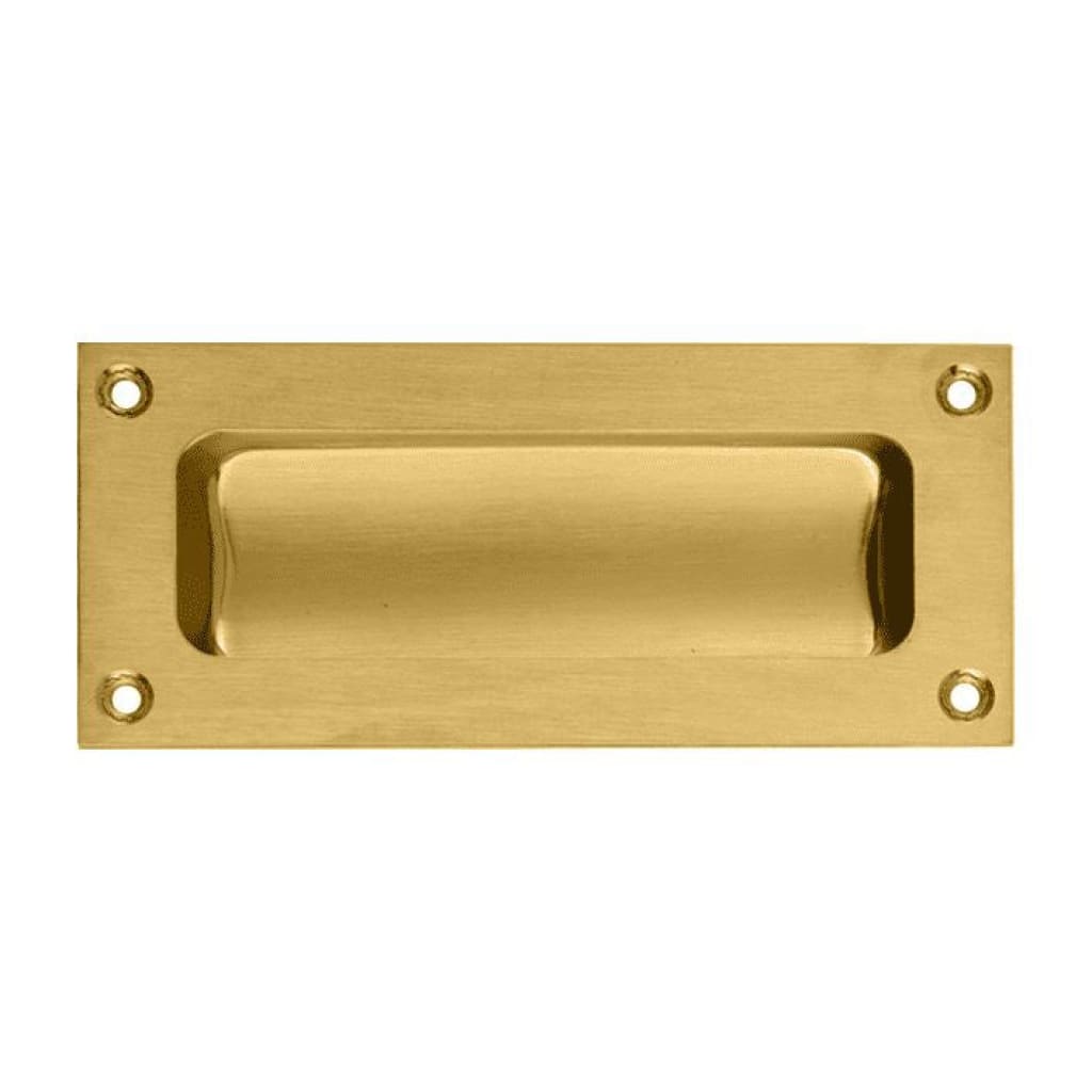 Rectangular Flush Pull Polished Brass