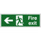 Running Man Left Arrow Fire Exit Sign 450X150Mm Rigid Plastic Drilled
