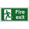 Running Man To Left No Arrow Fire Exit Sign 300X150Mm Rigid Plastic Drilled