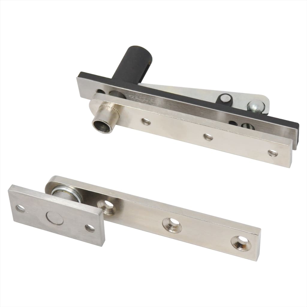 Satin Stainless Steel Pivot Set Centre Hung Floor Mounting - Z0128