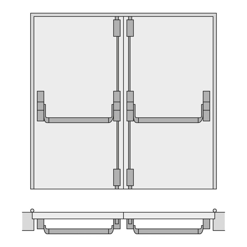 Tesa Universal Double Door Panic Bolt Set With 2 Pairs Of Vertical Latches