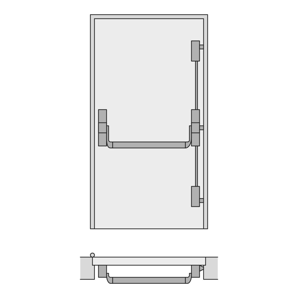 Tesa Universal Single Panic Bolt (3 Point) With Side Latches