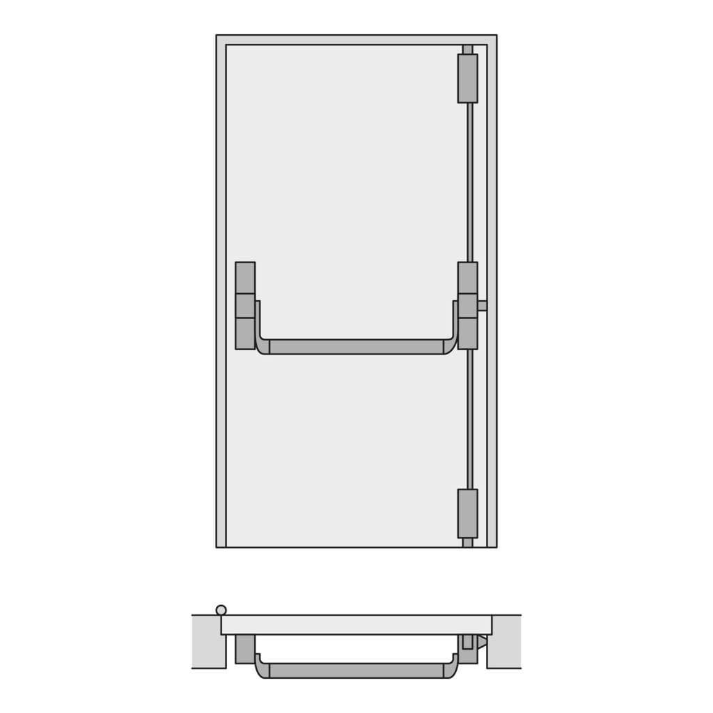 Tesa Universal Single Panic Bolt (3 Point) With Top & Bottom Latches